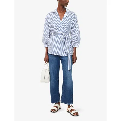 Weekend Max Mara Omens Navy Caprile Barrel-leg Denim Jeans