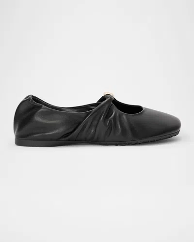 Loewe Pebble Soft Ballerina In Nappa Lambskin In Black