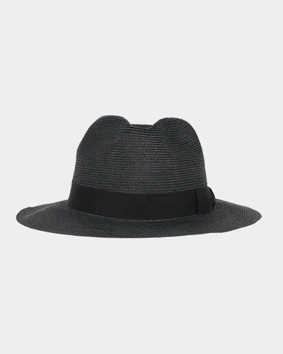 Giorgio Armani Men's Jute Ribbon-band Fedora Hat