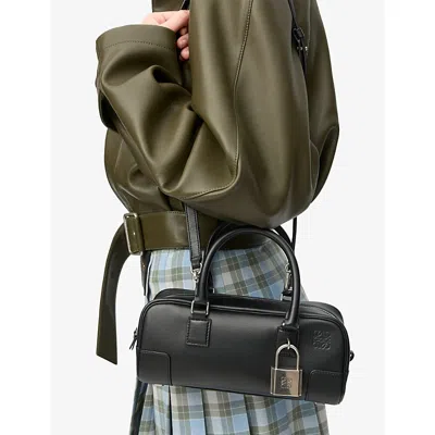 Loewe Womens Black Amazona 23 Cropped Leather Shoulder Bag