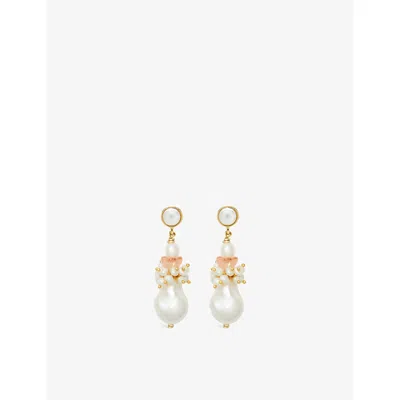 Brinker & Eliza Womens Coastal Stainless-steel And Pearl Earrings
