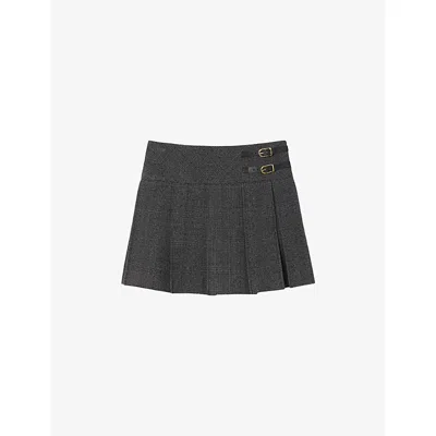 Sandro Pleated Buckled Skirt