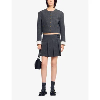 Sandro Pleated Buckled Skirt