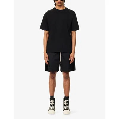 Rick Owens Mens Black Brad Crewneck Cotton-jersey T-shirt
