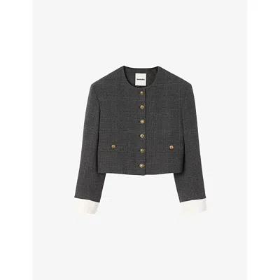 Sandro Rhinestone Tailored Jacket