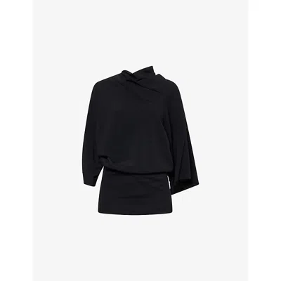 Rick Owens Charmeuse Viscose Cylinder Neck Top Jackets Black In Black