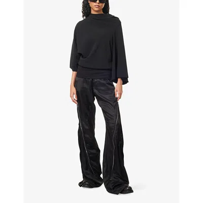 Rick Owens Charmeuse Viscose Cylinder Neck Top Jackets Black In Black