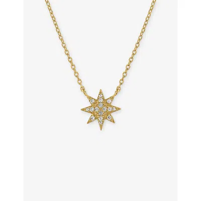 Oma The Label Womens Owen 18ct Gold-plated Sterling-silver And Cubic Zirconia Pendant Necklace
