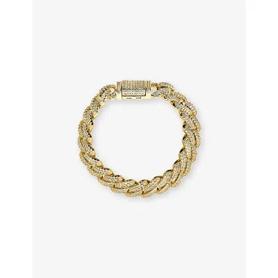 Oma The Label Womens Frosty Link 18ct Yellow Gold-plated Brass And Cubic Zirconia Bracelet