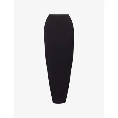 Rick Owens Womens Black Soft Pillar Stretch-wool Blend Maxi Skirt In Black