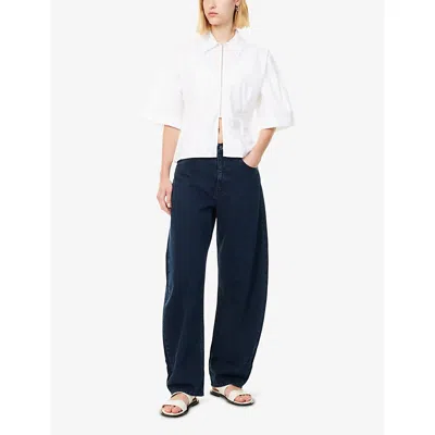 Frame Womens Dorado The Bubble Curved-leg Denim Jeans