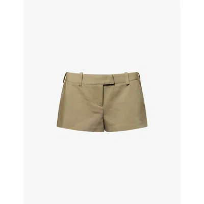 The Frankie Shop Womens Khaki Roma Hot Pants Woven Shorts