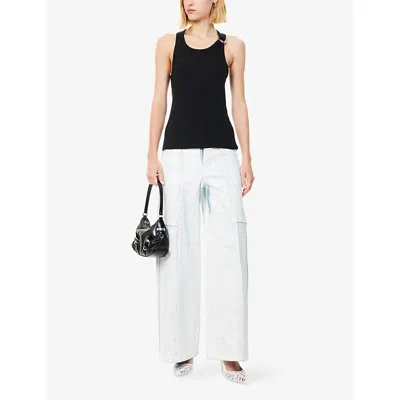 Jean Paul Gaultier Womens Black Ribbed Sleeveless Cotton-jersey Top