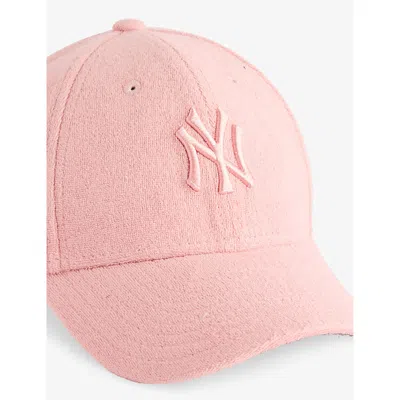 New Era Pastel Pink Kids' Mlb Towelling New York Yankees 9forty Adjustable Cotton-blend Cap In Pink