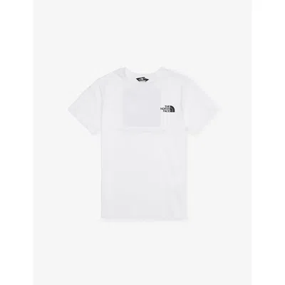 The North Face Boys White Kids Redbox Branded-print Cotton-jersey T-shirt 5-16 Years In White