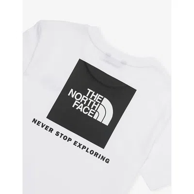 The North Face Boys White Kids Redbox Branded-print Cotton-jersey T-shirt 5-16 Years In White
