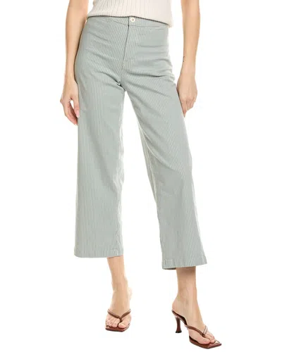 Madewell Crop Emmett Pants Faded River Stripe In Gray