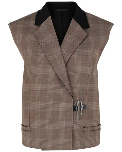 Givenchy Brown Wool Sleeveless Blazer In Brown
