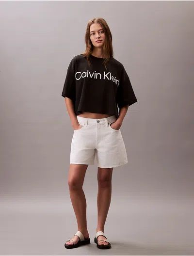 Calvin Klein Women's Logo Graphic Cropped Boxy T-shirt