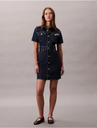 Calvin Klein Jeans Est.1978 Calvin Klein Women's Denim Trucker Dress In Blue