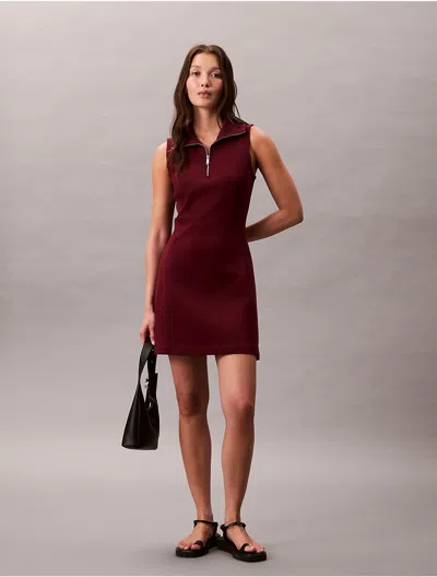 Calvin Klein Jeans Est.1978 Calvin Klein Women's Scuba Mini Dress In Burgundy