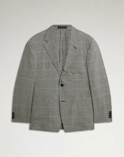 Dunhill Merino Wool Gingham Cavendish Jacket In Gray