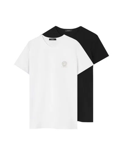 Versace Medusa Cotton T-shirt In Black