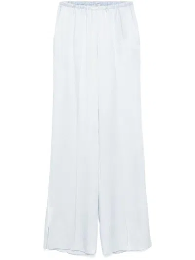 Forte Forte Satin Trousers In Blue