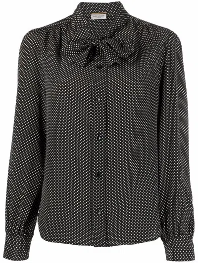 Saint Laurent Polka Dot Blouse Clothing