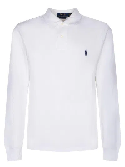 Polo Ralph Lauren White Polo With Classic Collar And Embroidered Pony Logo On The Front In Cotton Man In White