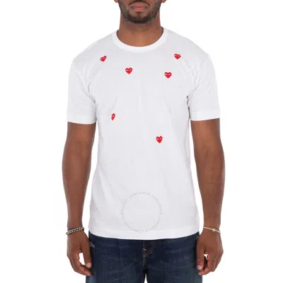 Comme Des Garçons Play Comme Des Garcons Play Scattered Hearts Cotton T-shirt In White