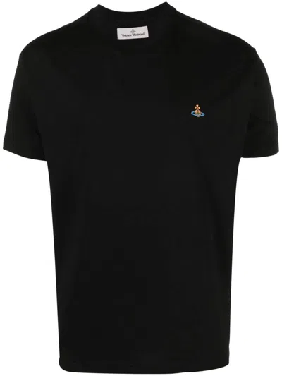 Vivienne Westwood T-shirt With Orb Embroidery Unisex In Black