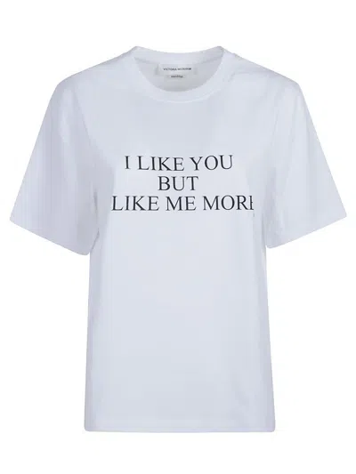 Victoria Beckham I Like You But I Like Me More T-shirt In White