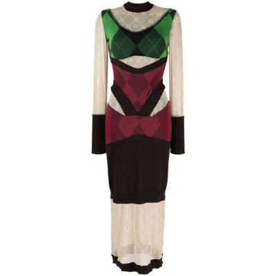Marine Serre Wool Long Dress