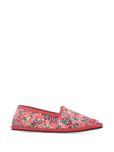 Vibi Venezia Pink Printed Canvas Loafers In Multi