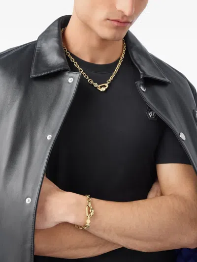 Philipp Plein Chain-link Edge Necklace In Gold