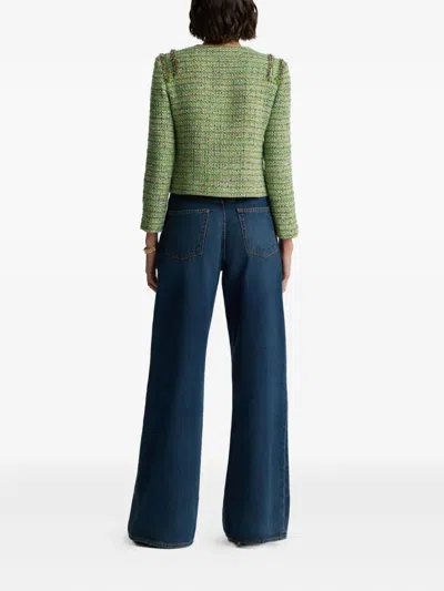 St John St. John Collection Arden Metallic Tweed Jacket In Green