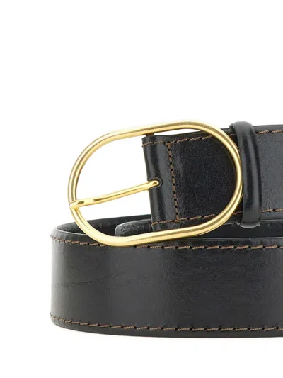 Gianni Chiarini Oval-buckle Leather Belt In Black