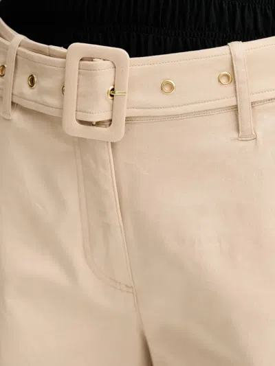 Guess Usa Belted Trousers In Neutral