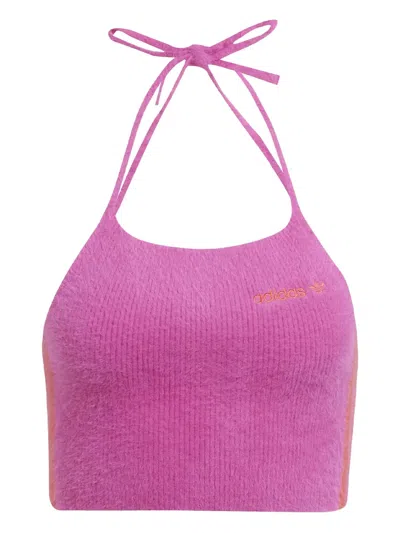 Adidas Originals Halter Fluffy-knit Tank Top