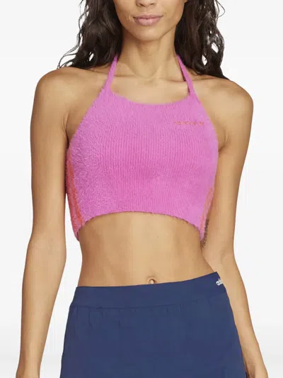 Adidas Originals Halter Fluffy-knit Tank Top