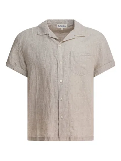 Alex Mill Convertible-collar Linen Shirt In Gray