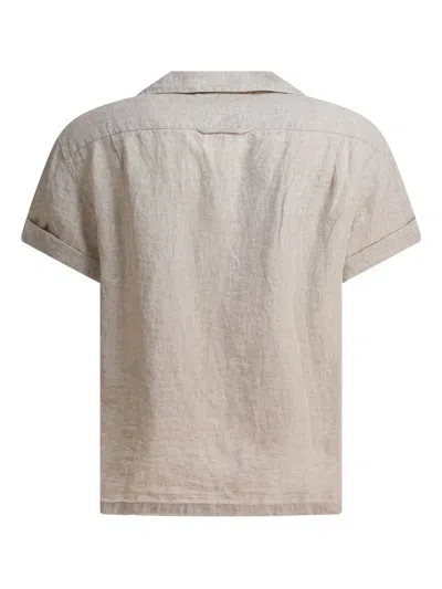 Alex Mill Convertible-collar Linen Shirt In Gray