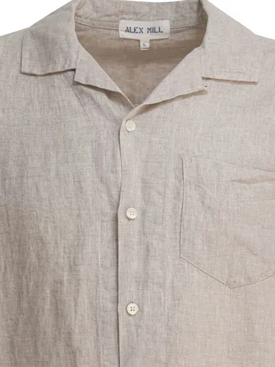 Alex Mill Convertible-collar Linen Shirt In Gray