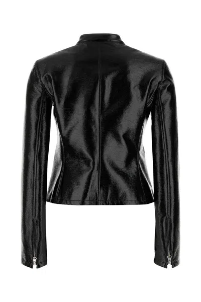 Courrèges Courreges Black Stretch Vynil Jacket In Black