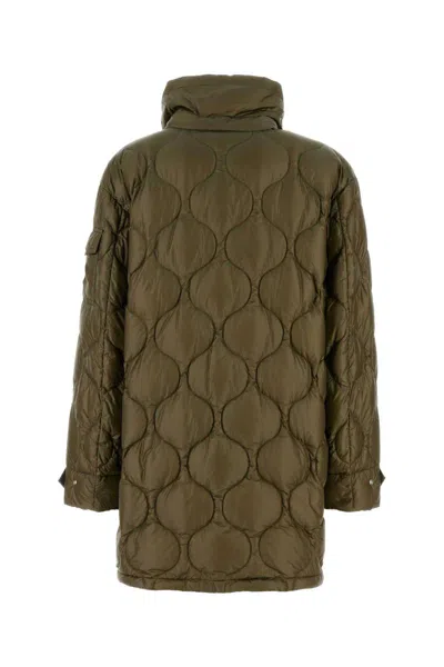 Moncler Olive Green Nylon Lombi Down Jacket In Green