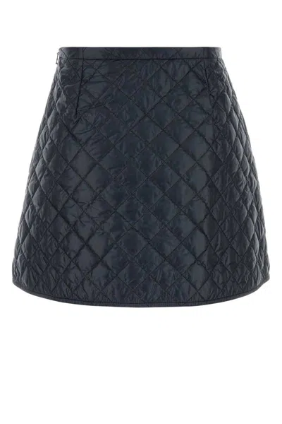 Moncler Navy Blue Diamond-quilted Mini Skirt