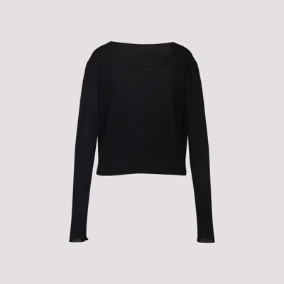 Alberta Ferretti V-neck Lace-trimmed Sweater In Black
