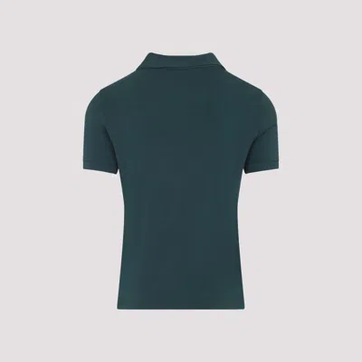 Giorgio Armani Woods Green Viscose Polo With Polo Collar In Green