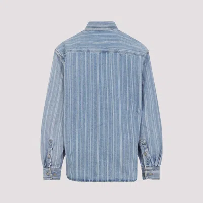 Carhartt Striped Cotton Shirt Jacket With Chest Pocket In Blue